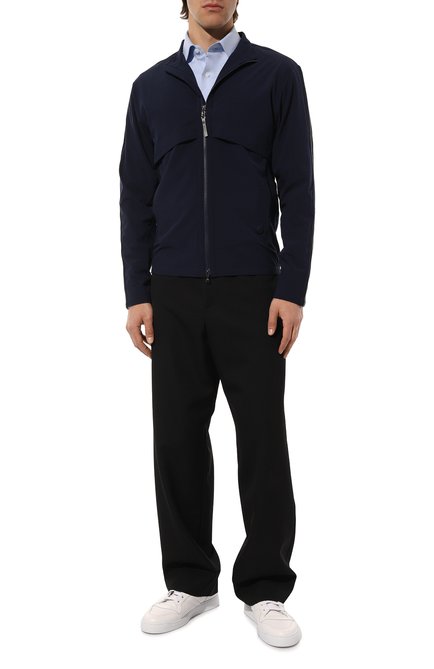 Мужского куртка BOGNER темно-синего цвета, арт. 81107268 | Фото 2 (Материал внешний: Синтетический материал; Рукава: Длинные; Длина (верхняя одежда): Короткие)