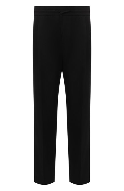 Мужские шерстяные брюки VERSACE черного цвета, арт. A88845/1F00737 | Фото 1 (Материал внешний: Шерсть; Длина (брюки, джинсы): Стандартные; Случай: Повседневный; Стили: Кэжуэл)