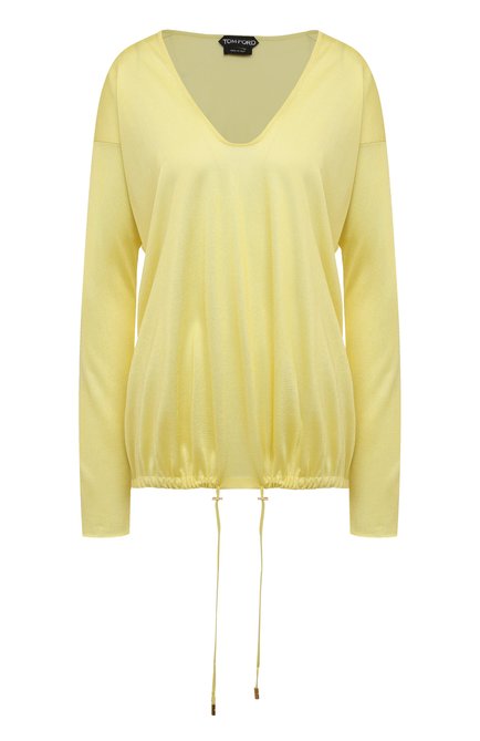 Женский пуловер из вискозы TOM FORD желтого цвета по цене 121500 руб., арт. MAK1152-YAX413 | Фото 1