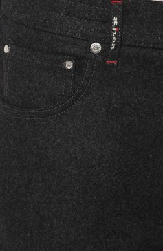 Мужские шерстяные брюки KITON темно-серого цвета, арт. UPNJSK02S00 | Фото 5 (Материал внешний: Шерсть; Длина (брюки, джинсы): Стандартные; Случай: Повседневный; Материал сплава: Проставлено, Проверено; Статус проверки: Проверено, Проверена категория; Драгоценные камни: Проставлено; Стили: Кэжуэл)
