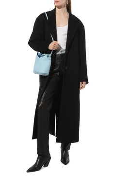 Женская сумка japanese MM6 голубого цвета, арт. S54WD0106/P4344 | Фото 7 (Сумки-технические: Сумки top-handle; Ремень/цепочка: На ремешке; Размер: small)