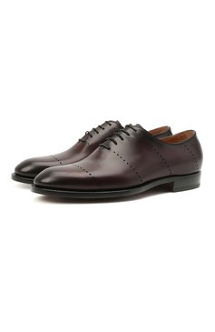 Мужские кожаные оксфорды KITON бордового цвета, арт. USSREALN00101 | Фото 1 (Материал внешний: Кожа; Материал внутренний: Натуральная кожа; Региональные ограничения белый список (Axapta Mercury): RU; Стили: Классический)
