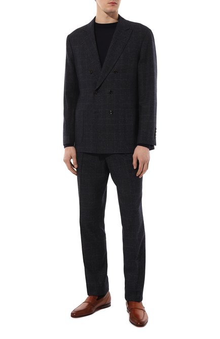 Мужские кожаные лоферы SANTONI коричневого цвета, арт. MCLG16451SA3BSLFN01 | Фото 2 (Материал внутренний: Натуральная кожа; Стили: Классический)