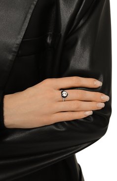 Женское кольцо с сердцем из горного хрусталя MOONKA черного цвета, арт. crg-r-crs | Фото 2 (Региональные ограничения белый список (Axapta Mercury): Не проставлено; Нос: Не проставлено)