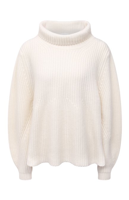 Женский кашемировый свитер ALLUDE кремвого цвета по цене 87600 руб., арт. 215/11123 | Фото 1