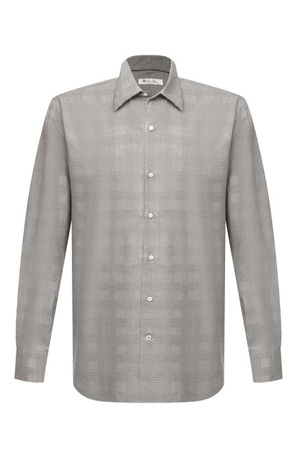 Мужская хлопковая рубашка LORO PIANA коричневого цвета по цене 54550 руб., арт. FAL4361 | Фото 1