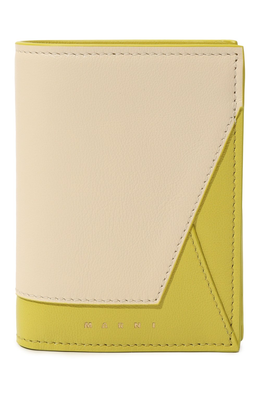 Женские кожаный кошелек MARNI салатового цвета, арт. PFM00055U1/P2644 | Фото 1 (Материал: Натуральная кожа; Материал сплава: Проставлено; Нос: Не проставлено)