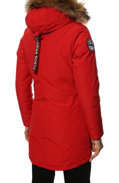 Женская пуховик umi ARCTIC EXPLORER красного цвета, арт. UMI_RED | Фото 4 (Кросс-КТ: Куртка, Утепленный, Пуховик; Рукава: Длинные; Длина (верхняя одежда): До середины бедра; Материал сплава: Проставлено, Проверено; Температурный режим: -25; Материал внешний: Пух и перо, Натуральная кожа; Статус проверки: Проверено, Проверена категория; Драгоценные камни: Проставлено)