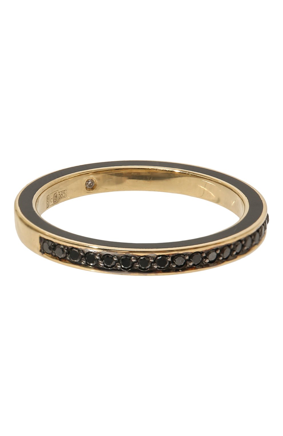 Женское кольцо JEWLIA черного цвета, арт. 0102.JR-55 | Фото 1 (Материал: Золото)