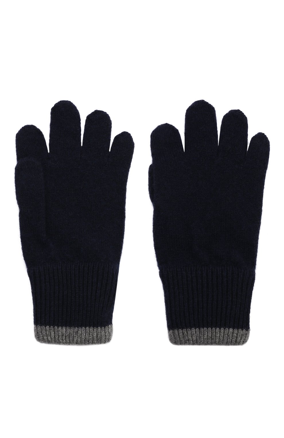 Детские кашемировые перчатки BRUNELLO CUCINELLI темно-синего цвета, арт. B22M90100C | Фот о 2 (Материал: Текстиль, Кашемир, Шерсть)
