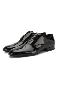 Мужские кожаные оксфорды SAINT LAURENT черного цвета, арт. 607931/0D500 | Фото 1 (Материал внутренний: Натуральная кожа; Стили: Классический; Мужское Кросс-КТ: Вечерняя обувь)
