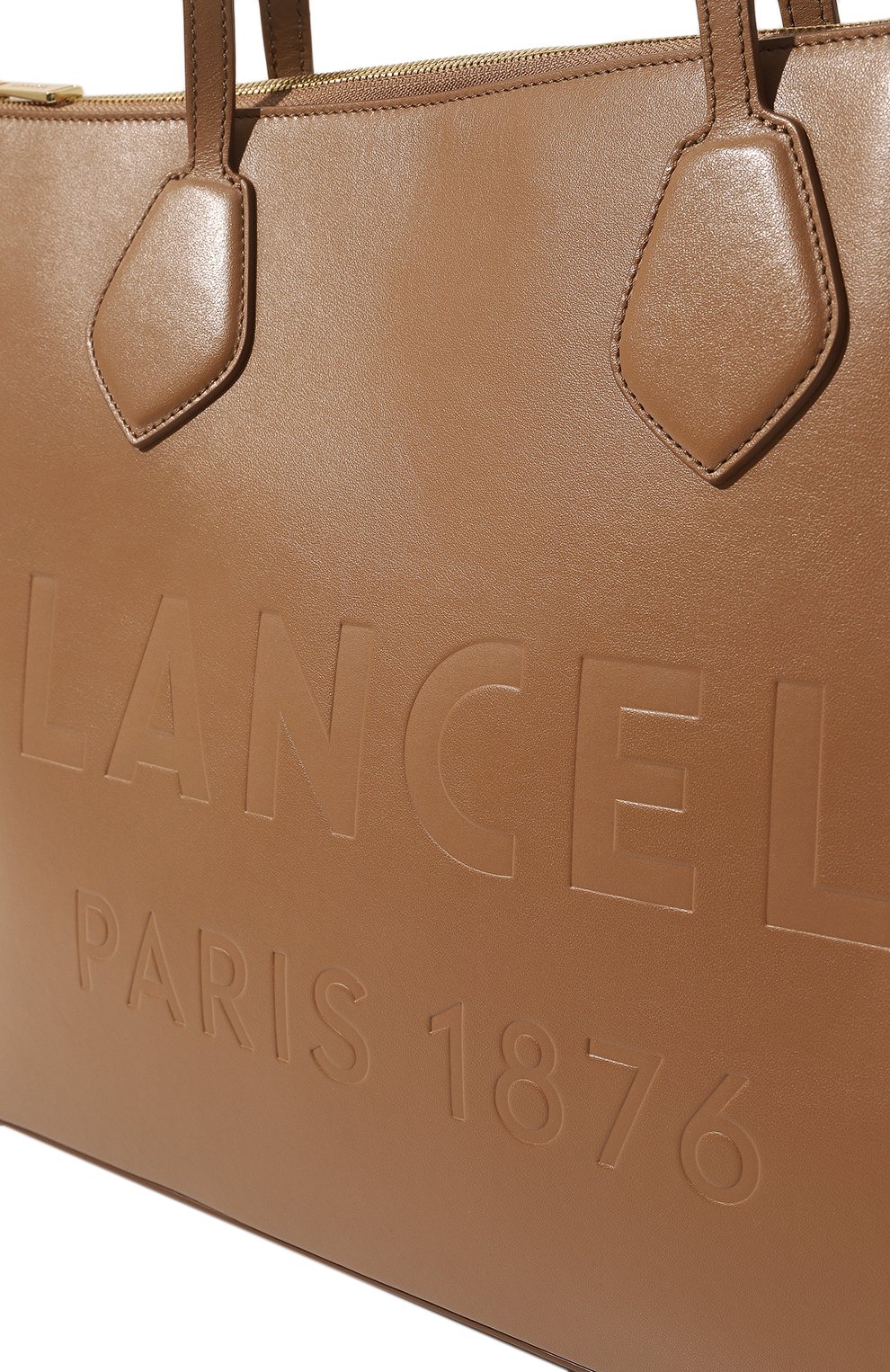 Женский сумка-тоут essential LANCEL светло-коричневого цвета, арт. A12135 | Фото 3 (Сумки-технические: Сумки-шопперы; Материал: Натура льная кожа)