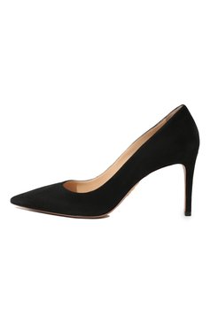 Женские замшевые туфли PRADA черного цвета, арт. 1I834I-008-F0002-085 | Фото 4 (Каблук высота: Высокий, Средний; Каблук тип: Шпилька; Подошва: Плоская; Материал внешний: Замша)