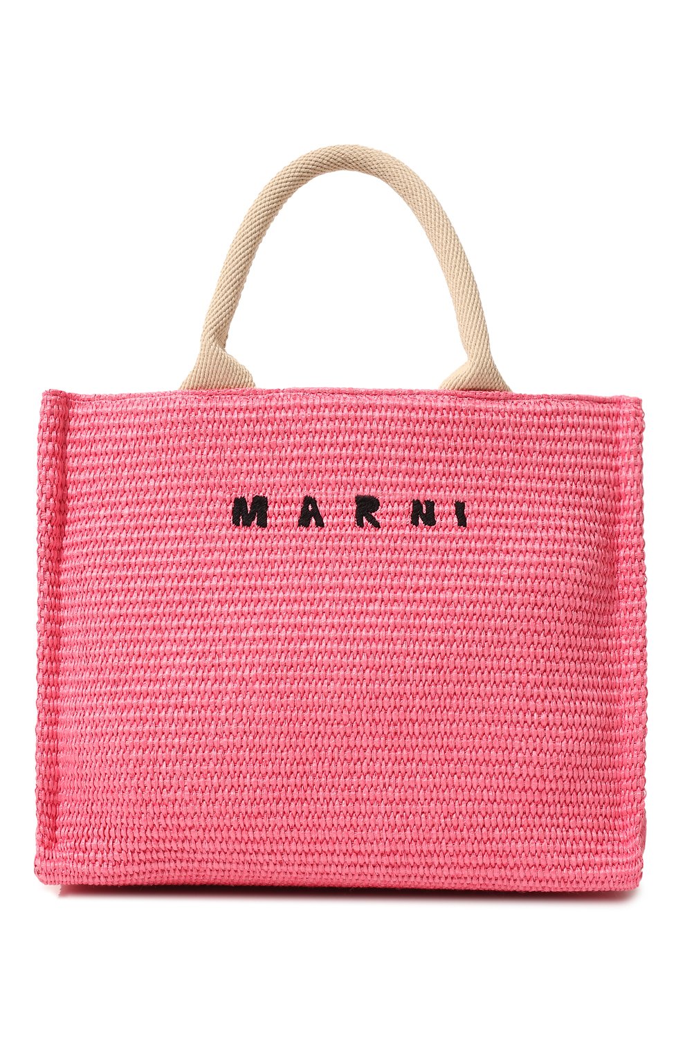 Женский сумка-тоут basket small MARNI розового цвета, арт. SHMP0077U0/P3860 | Фото 1 (Сумки-технические: Сумки-шопперы; Материал сплава: Проставлено; Материал: Текстиль; Драгоценные камни: Проставлено; Размер: small)