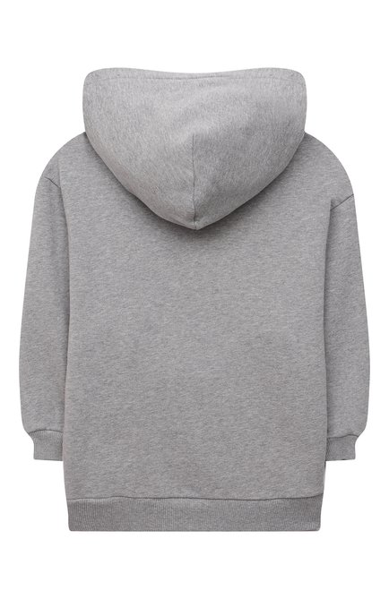 Детское удлиненное худи DOLCE & GABBANA серого цвета, арт. L5JW5A/G7BEC/2-6 | Фото 2 (Рукава: Длинные; Материал внешний: Хлопок; Девочки Кросс-КТ: Толстовка-одежда; Девочки-школьная форма: Платья; Ростовка одежда: 2 года | 92 см, 3 года | 98 см, 4 года | 104 см, 5 лет | 110 см, 6 лет | 116 см)