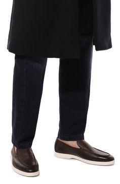 Мужские кожаные лоферы DOUCAL'S темно-коричневого цвета, арт. DU2835ARTHUY215I | Фото 3 (Материал внутренний: Натуральная кожа; Стили: Кэжуэл)