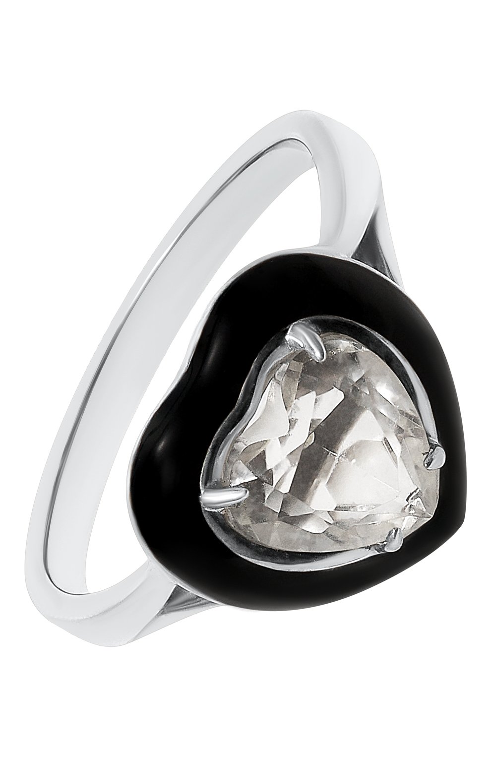 Женское кольцо с сердцем из горного хрусталя MOONKA черного цвета, арт. crg-r-crs | Фото 1 (Региональные ограничения белый список (Axapta Mercury): Не проставлено; Нос: Не проставлено)