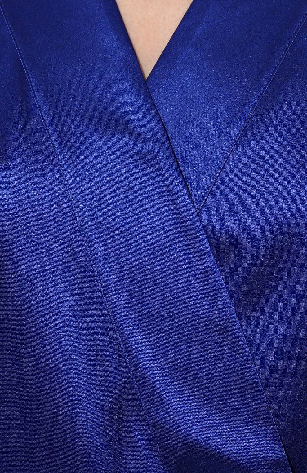 Женский шелковый халат LA PERLA синего цвета, арт. N020293 | Фото 5 (Материал внешний: Шелк; Материал сплава: Проставлено; Нос: Не проставлено)