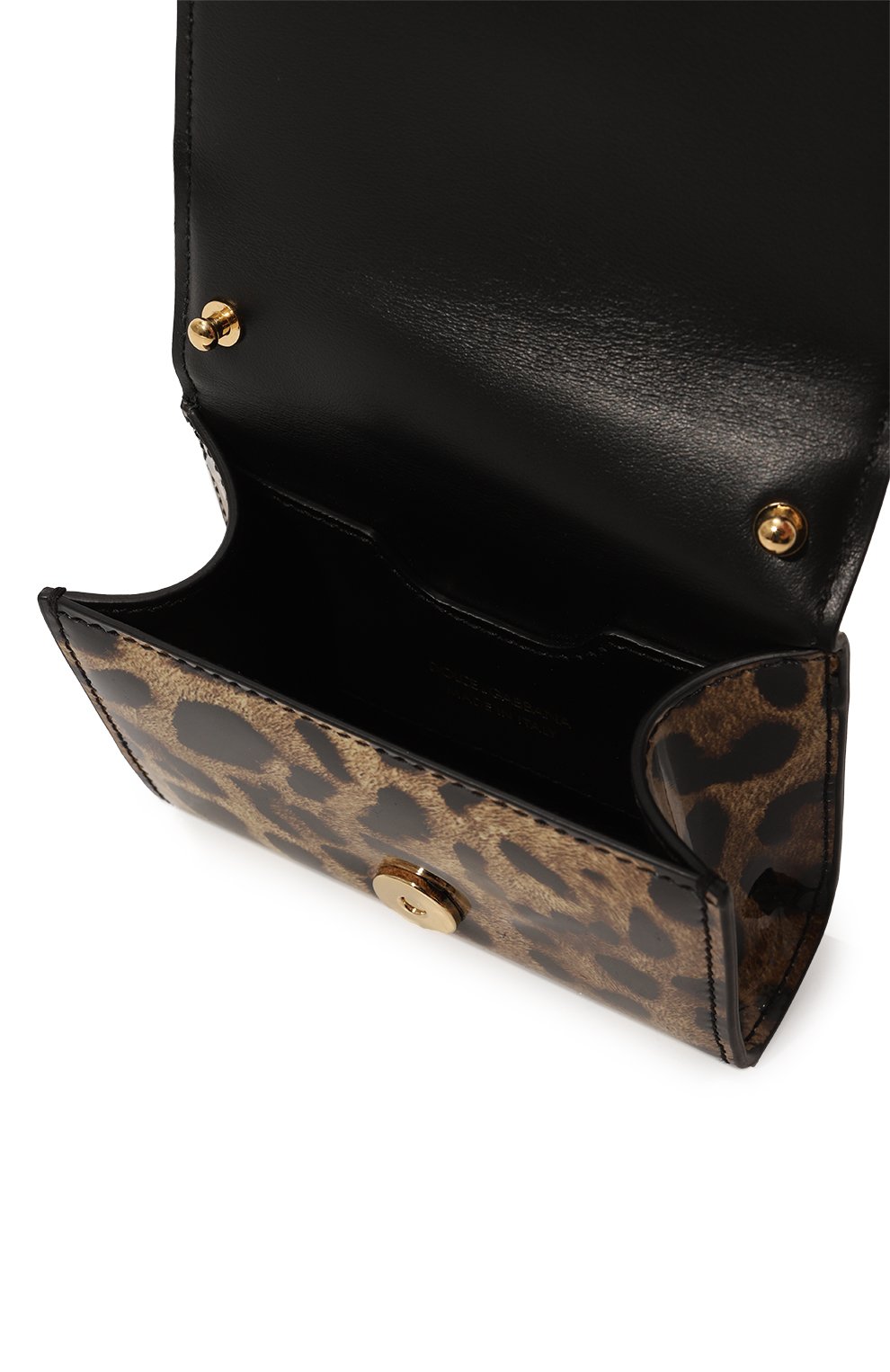 Женская сумка DOLCE & GABBANA леопардового цвета, арт. BI3258/AM568 | Фото 5 (Сумки-технические: Сумки через плечо; Материал: Натуральная кожа; Материал сплава: Проставлено; Размер: mini; Ремень/цепочка: На ремешке; Драгоценные камни: Проставлено)