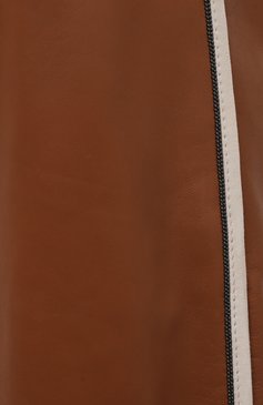 Женские кожаные шорты BRUNELLO CUCINELLI коричневого цвета, арт. MPTAN5591 | Фото 5 (Женское Кросс-КТ: Шорты-одежда; Стили: Гламурный; Кросс-КТ: Широкие; Длина Ж (юбки, платья, шорты): Миди; Материал подклада: Синтетический материал; Материал внешний: Натуральная кожа)