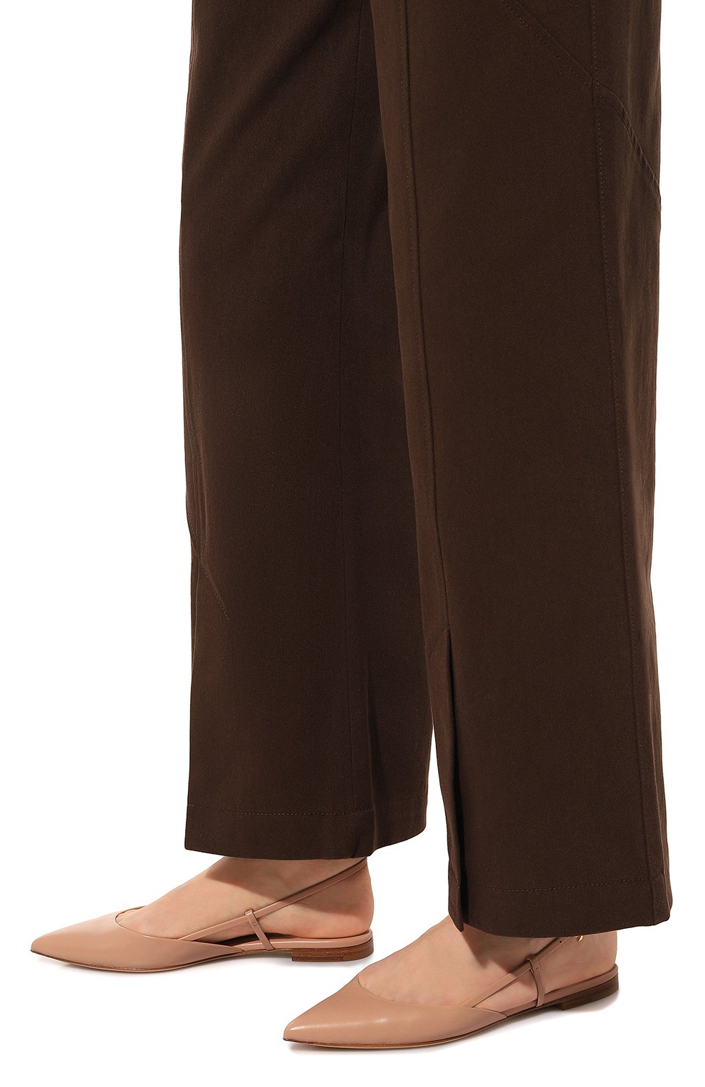 Женские кожаные балетки GIANVITO ROSSI бежевого цвета, арт. G95352.05CU0.VITPEAH | Фото 3 (Каблук высота: Низкий; Материал внутренний: Натуральная кожа; Подошва: Плоская)