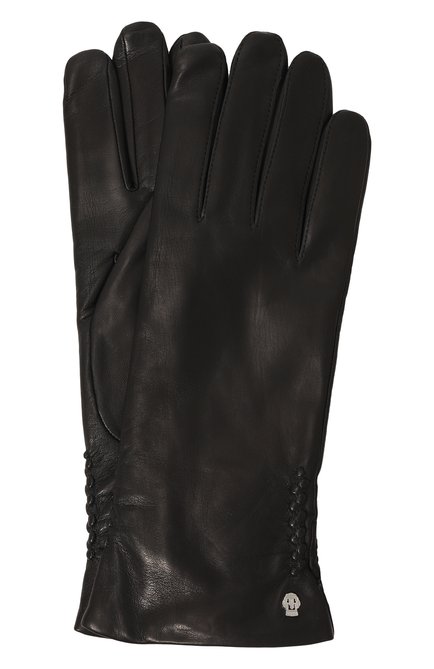 Женские кожаные перчатки ROECKL черного цвета, арт. 11011-351 | Фото 1 (Материал сплава: Проставлено; Нос: Не проставлено; Материал: Натуральная кожа)