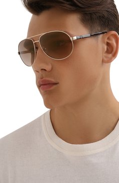 Мужские солнцезащитные очки HARLEY-DAVIDSON коричневого цвета, арт. HD 0954X 32G | Фото 2 (Кросс-КТ: С/з-мужское; Тип очков: С/з; Очки форма: Авиаторы; Оптика Гендер: оптика-мужское)