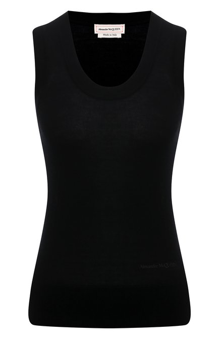 Женский кашемировый топ ALEXANDER MCQUEEN черного цвета по цене 72200 руб., арт. 667843/Q1AVX | Фото 1