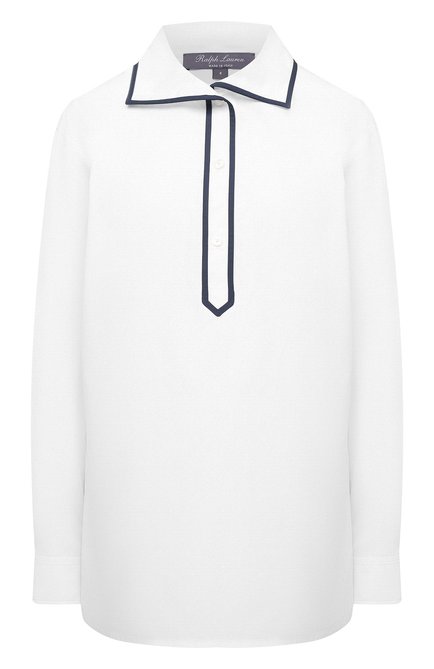 Женская хлопковая рубашка RALPH LAUREN белого цвета, арт. 290840126 | Фото 1 (Рукава: Длинные; Длина (для топов): Удлиненные; Материал внешний: Хлопок; Женское Кросс-КТ: Рубашка-одежда; Принт: Без принта; Стили: Кэжуэл; Региональные ограничения белый список (Axapta Mercury): RU)