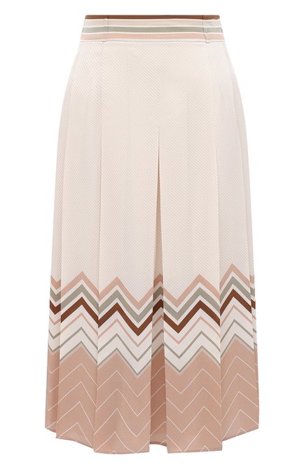 Женская шелковая юбка LORO PIANA светло-бежевого цвета по цене 254500 руб., арт. FAL3455 | Фото 1