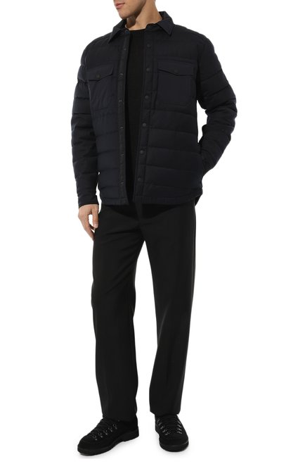 Мужская утепленная куртка-рубашка BOGNER FIRE+ICE темно-синего цвета, арт. 34352859 | Фото 2 (Драгоценные камни: Проставлено; Материал внешний: Шерсть, Синтетический материал; Материал подклада: Синтетический материал; Материал сплава: Проставлено; Длина (верхняя одежда): Короткие; Рукава: Длинные)