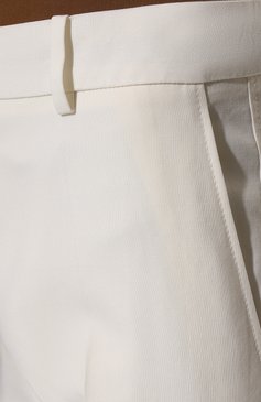 Женские шерстяные брюки VALENTINO молочного цвета, арт. XB0RB4M774B | Фото 5 (Длина (брюки, джинсы): Удлиненные; Силуэт Ж (брюки и джинсы): Широкие; Материал внешний: Шерсть; Женское Кросс-КТ: Брюки-одежда; Материал сплава: Проставлено; Драгоценные камни: Проставлено; Материал подклада: Купро)