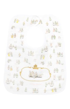 Детский хлопковый нагрудник ATELIER CHOUX белого цвета, арт. LARGE BIB VERSAILLES G0LD SNAPS | Фото 1 (Материал: Текстиль, Хлопок; Статус проверки: Проверено, Проверена категория)
