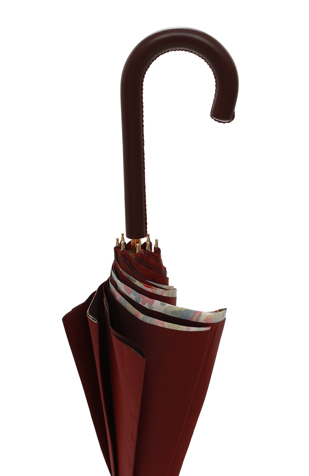 Женский зонт-трость PASOTTI OMBRELLI бордового цвета, арт. 189/RAS0 58112/19/PELLE | Фото 5 (Материал: Текстиль, Синтетический материал, Металл)