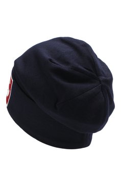 Мужская шерстяная шапка с логотипом бренда DOLCE & GABBANA синего цвета, арт. GX341T/JAVIB | Фото 2 (Материал: Текстиль, Шерсть; Кросс-КТ: Трикотаж; Статус проверки: Проверено, Проверена категория)