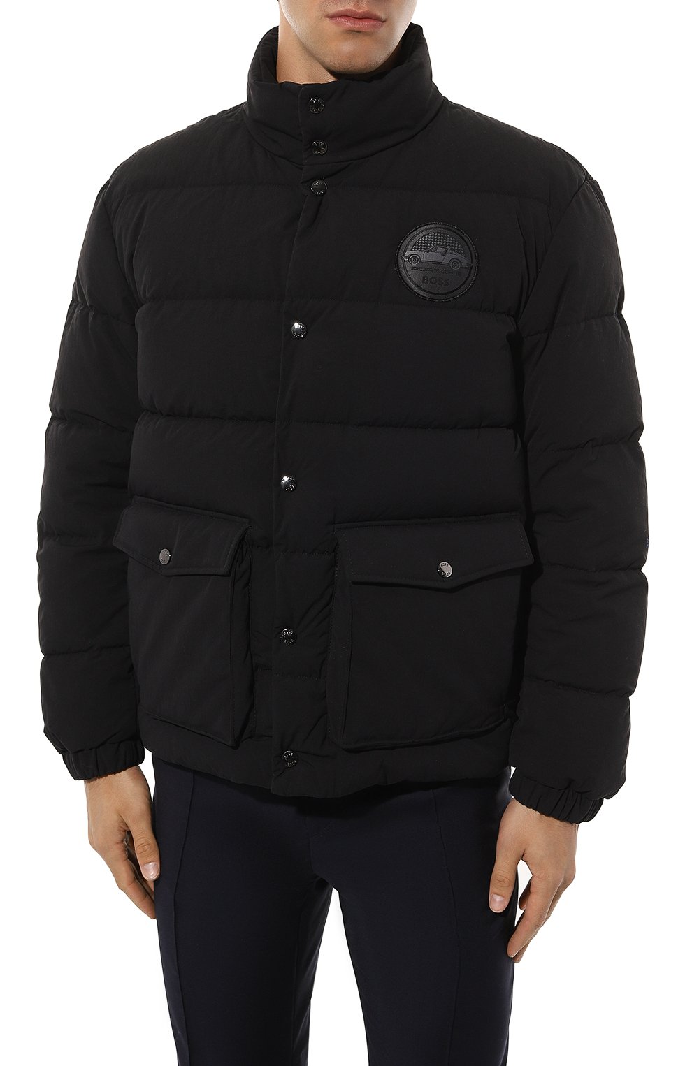 Мужская утепленная куртка boss x porsche BOSS черного цвета, арт. 50493657 | Фото 3 (Кросс-КТ: Куртка; Рукава: Длинные; Материал внешний: Синтетический материал; Мужское Кросс-КТ: утепленные куртки; Материал сплава: Проставлено; Драгоценные камни: Проставлено; Длина (верхняя одежда): Короткие; Стили: Кэжуэл)