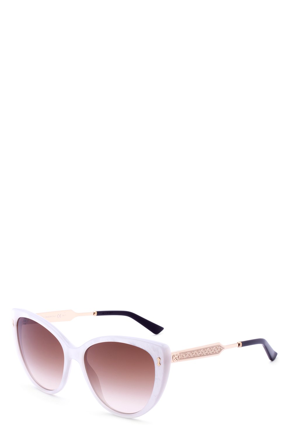 Женские солнцезащитные очки GUCCI белого цвета, арт. 3804 U29 | Фото 2 (Материал внутренний: Не назначено; Региональные ограничения белый список (Axapta Mercury): Не проставлено; Нос: Не проставлено; Тип очков: С/з)