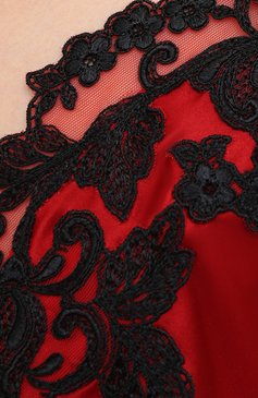 Женская шелковый топ LA PERLA красного цвета, арт. 0019225/0290 | Фото 5 (Материал внешний: Шелк; Женское Кросс-КТ: Топы; Рукава: На бретелях; Длина (для топов): Удлиненные)