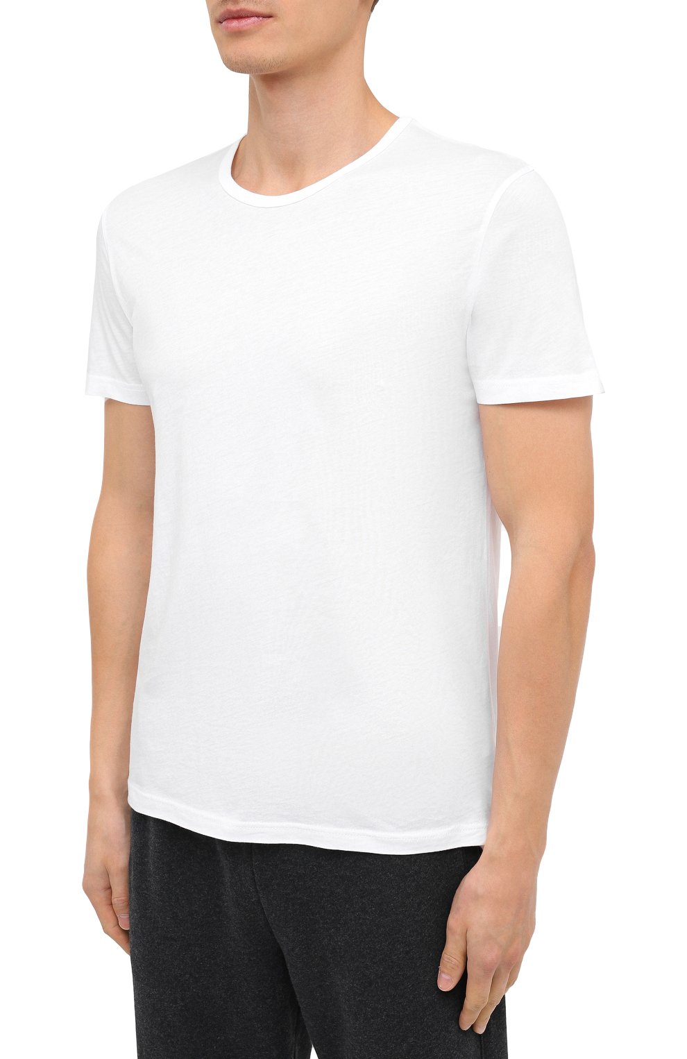 Мужская хлопковая футболка DEREK ROSE белого цвета, арт. 3052-RILE001 | Фото 3 (Кросс-КТ: домашняя одежд а; Рукава: Короткие; Длина (для топов): Стандартные; Материал внешний: Хлопок; Мужское Кросс-КТ: Футболка-белье)