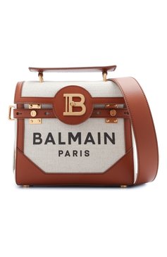 Женская сумка bbuzz 23 BALMAIN коричневого цвета, арт. VN0DB530/TCFN | Фото 6 (Сумки-технические: Сумки через плечо, Сумки top-handle; Ремень/цепочка: На ремешке; Материал: Текстиль; Размер: small)