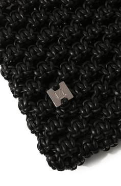 Женский сумка-тоут woven YUZEFI черного цвета, арт. YUZC0-HB-WT-01 | Фото 3 (Сумки-технические: Сумки-шопперы; Размер: medium; Материал: Текстиль, Экокожа)