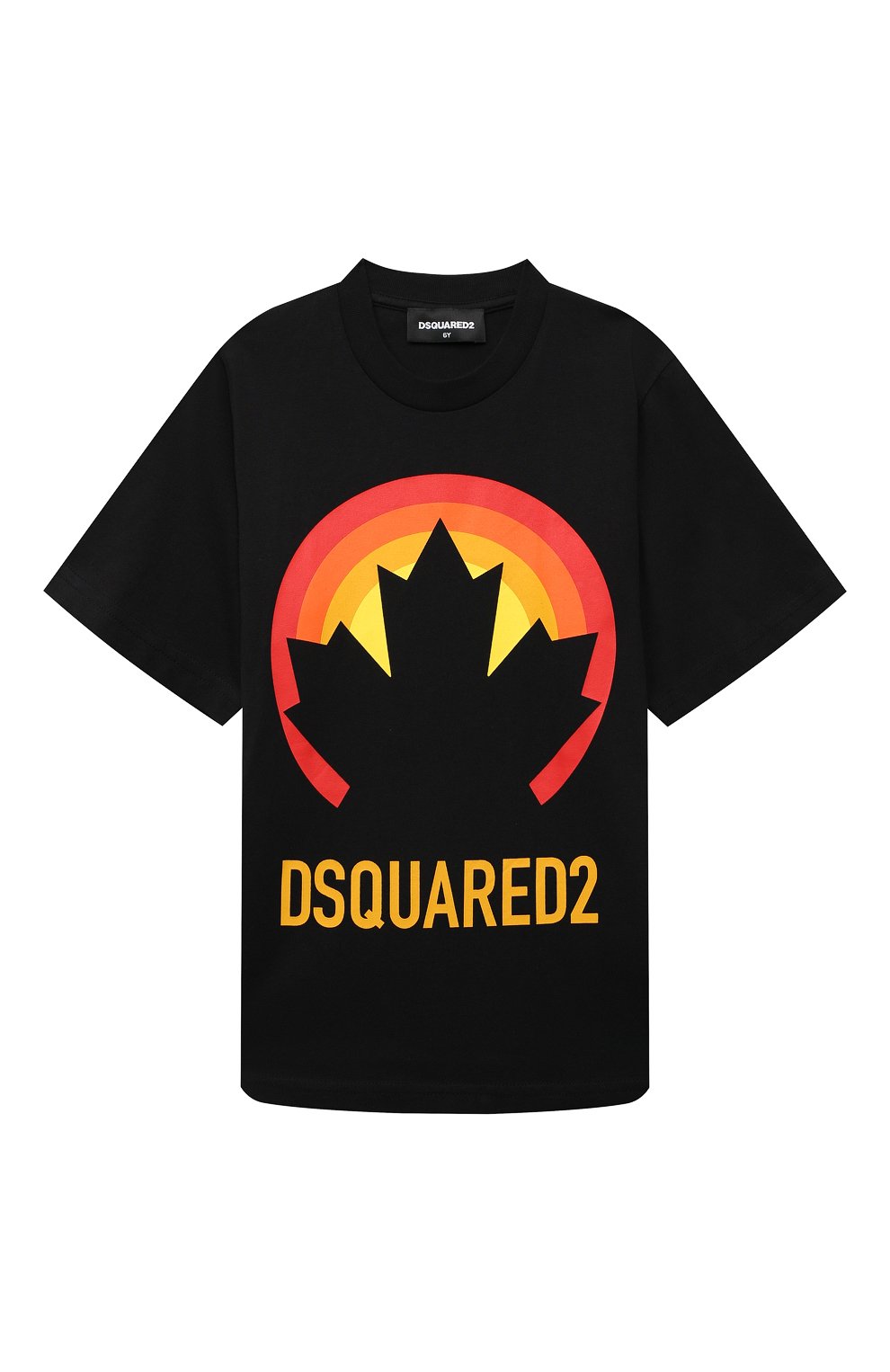 Хлопковая футболка DSQUARED2 детская черного цвета — купить в интернет ...