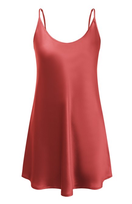 Женская шелковая сорочка LA PERLA розового цвета, арт. 0020291 | Фото 1 (Длина Ж (юбки, платья, шорты): Мини; Материал внешний: Шелк; Рукава: На бретелях)