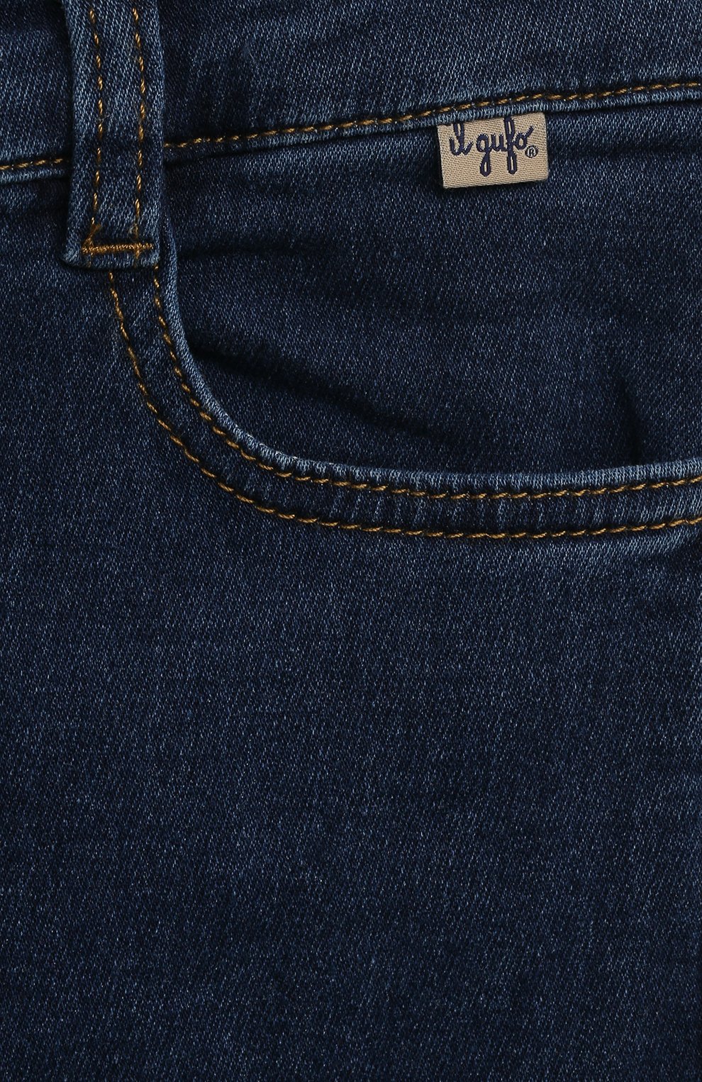 Детские джинсы IL GUFO темно-синего цвета, арт. A23PL388J0039/2A-4A | Фото 3 (Детали: Однотонный; Материал сплава: Проставлено; Нос: Не проставлено; Материал внешний: Хлопок)