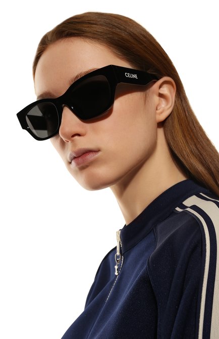 Женские солнцезащитные очки CELINE EYEWEAR черного цвета, арт. CL40197U 01A | Фото 2 (Тип очков: С/з; Очки форма: Cat-eye; Оптика Гендер: оптика-женское)
