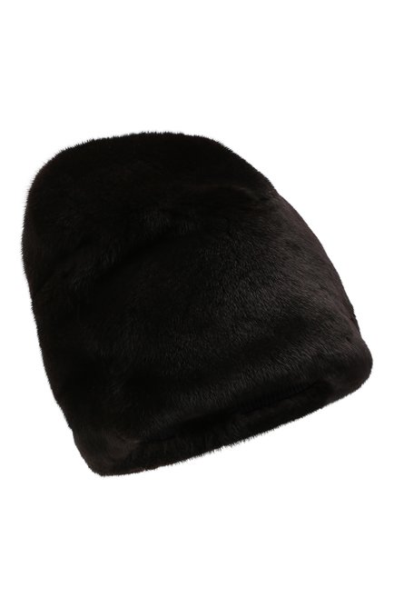 Женская шапка фанни из меха норки FURLAND черного цвета, арт. 0141100110154300000 | Фото 1 (Материал: Натуральный мех)
