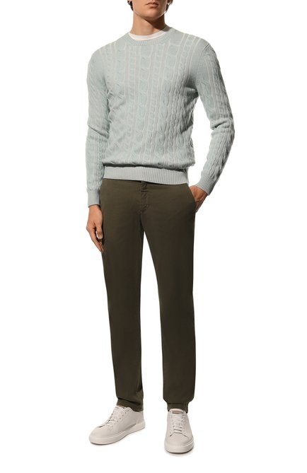 Мужские брюки ZILLI хаки цвета, арт. M0Y-ZS520-TEPI9/BHR1 | Фото 2 (Материал внешний: Растительное волокно, Лиоцелл, Хлопок; Длина (брюки, джинсы): Стандартные; Случай: Повседневный; Стили: Милитари)
