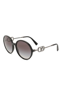 Женские солнцезащитные очки  VALENTINO черного цвета, арт. 4075-50018G | Фото 1 (Тип очков: С/з; Оптика Гендер: оптика-женское; Очки форма: Круглые)