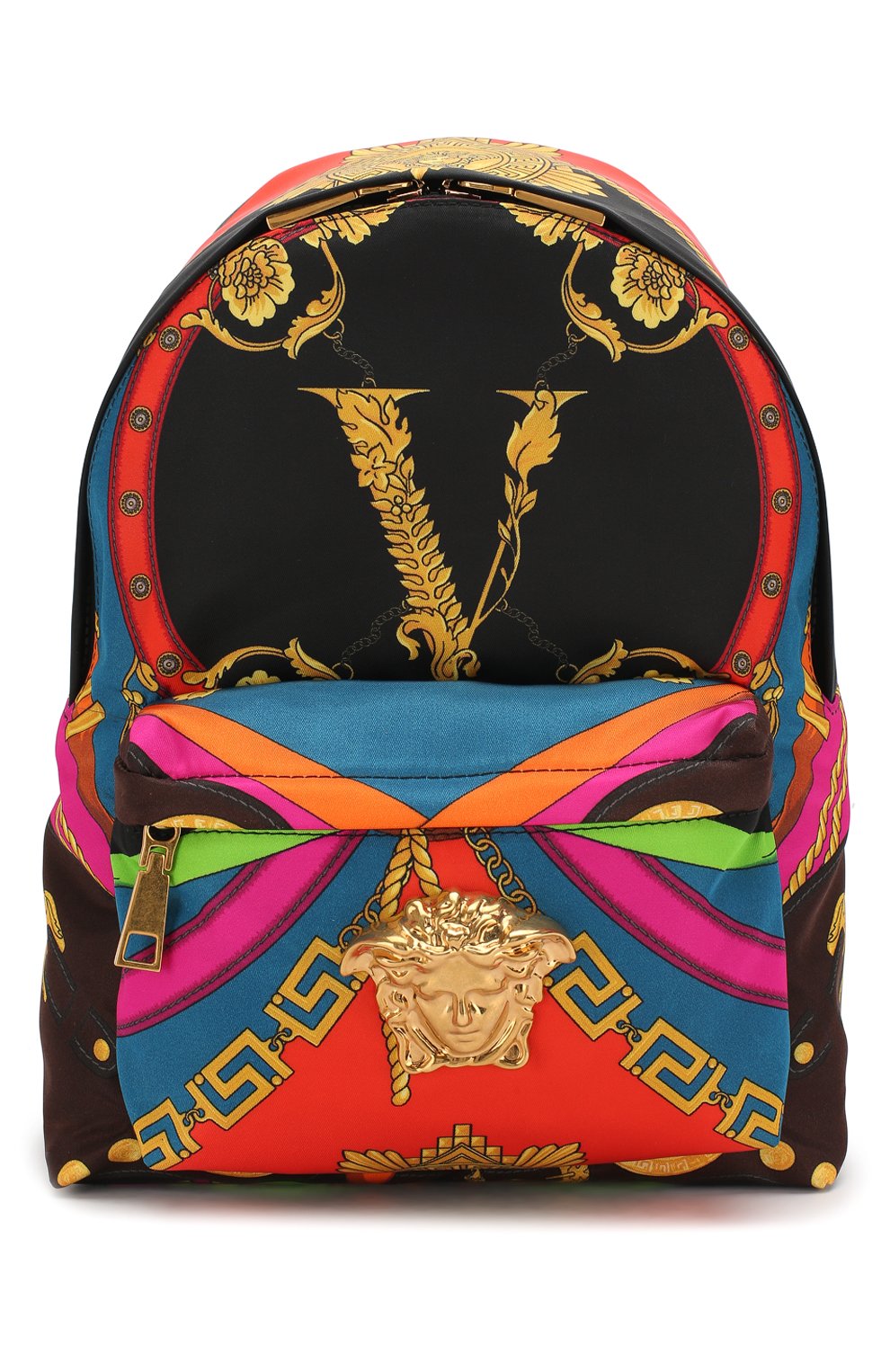 Женский рюкзак voyage barocco VERSACE разноцветного цвета, арт. DBFF360/D2NSC | Фото 1 (Размер: medium; Материал: Текстиль)