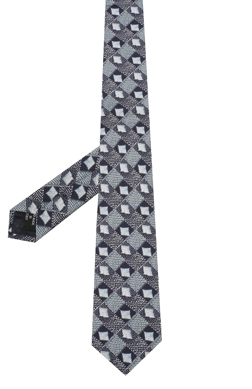 Мужской шелковый галстук GIORGIO ARMANI синего цвета, арт. 360054/9A807 | Фото 2 (Принт: С принтом; Материал: Текстиль, Шелк; Материал внутренний: Не назначено; Материал сплава: Проставлено; Нос: Не проставлено; Статус проверки: Проверена категория)